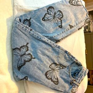 PACsun denim butterfly high rise straight jeans